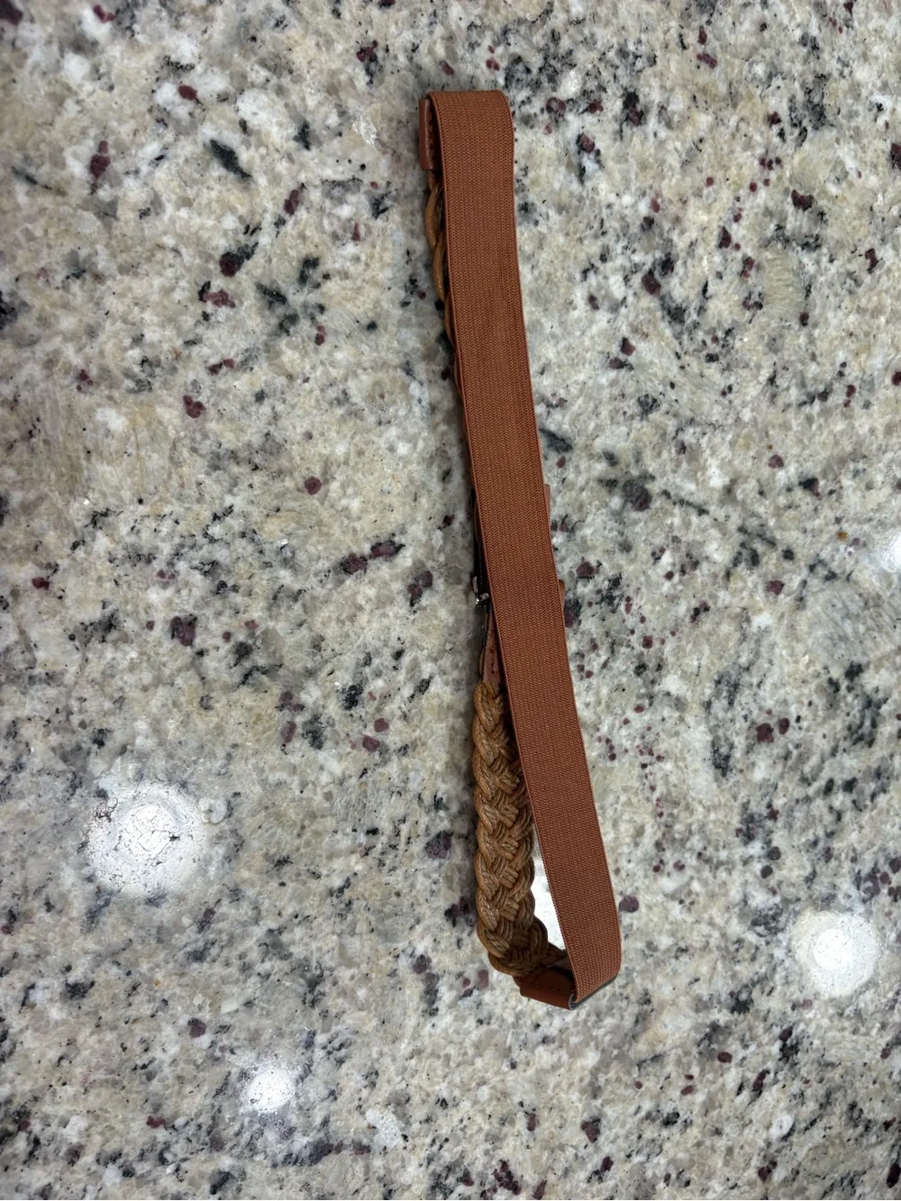 Cognac brown woven stretch belt girls one size unbranded GUC